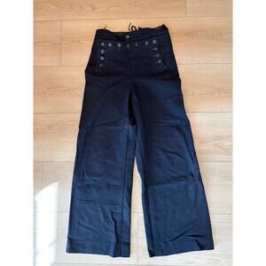 Vintage US NAVY Wool Flap Front Sailor Pants Uniform Tied Back Flare Pants Small